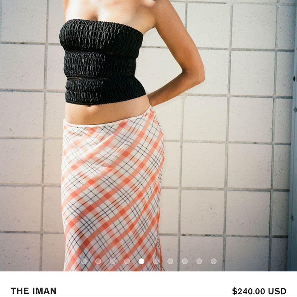 Realisation Par - The Iman Tube Top Silk Satin Black Bandeau sz XS